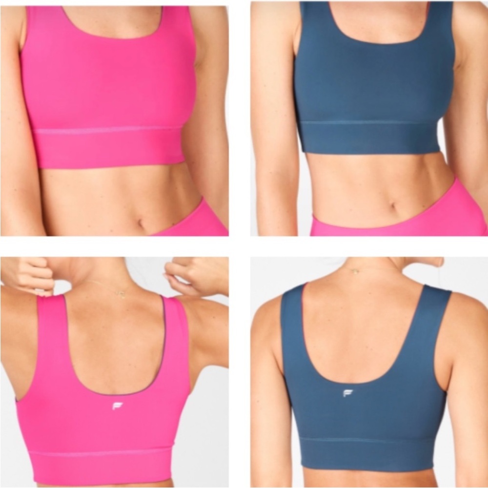 Fabletics Harlow Reversible Sports Bra Size M in Blue Nova/Plush Pink